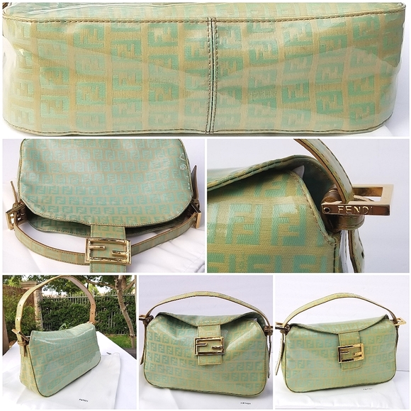 Absolutely Gorgeous Fendi Zucchino FF y2k small mama Baguette purse - Picture 14 of 16